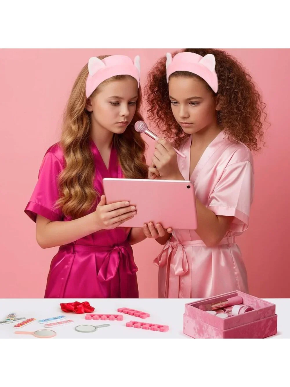 122 Pcs Hot Pink Spa Party Kit for Girls - Slumber Party Favors & Activities